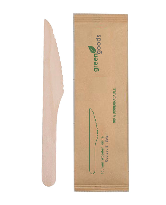 160mm Wooden knife (individual bag)