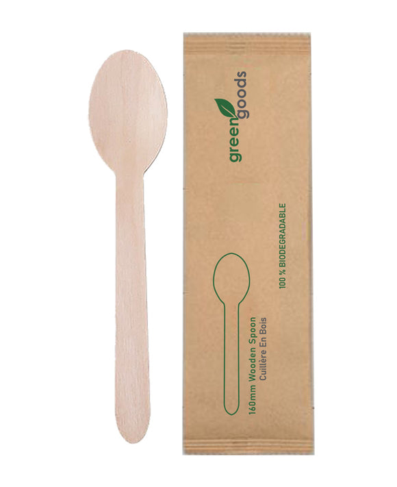 160mm Wooden spoon (individual bag)