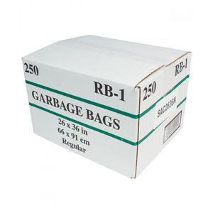 (SAC2636N) Commercial Garbage / Trash Bags - Regular - 26" x 36" (66 cm x 91.6 cm) - Black - Box of 250