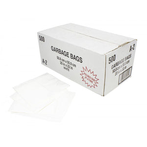 (SAC2022W) Commercial Garbage / Trash Bags - Regular - 20" x 22" (50.8 cm x 55.8 cm) - White - Box of 500