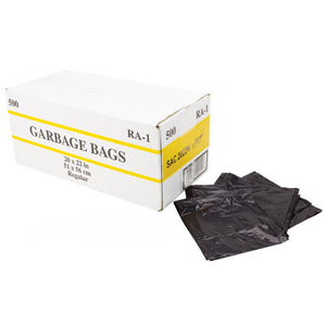 (SAC2022N) Commercial Garbage / Trash Bags - Regular - 20" x 22" (50.8 cm x 55.8 cm) - Black - Box of 500