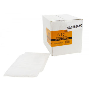 (SAC2636XC ) Commercial Garbage / Trash Bags - Extra Strong - 26" x 36" (66 cm x 91.6 cm) - Clear - Box of 200