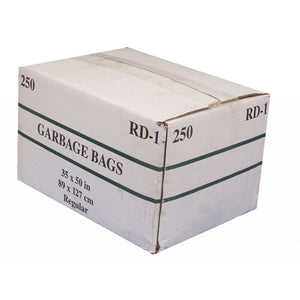 (SAC3550N) Commercial Garbage / Trash Bags - Regular - 35" x 50" (88.9 cm x 127 cm) - Black - Box of 250