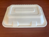 9X9X3, 3 compartments, compostable take out 2X100/CS