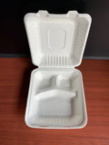 Table Accents-compostable container (AC135),9"x9"x3", 3compartments, 2X100/CS